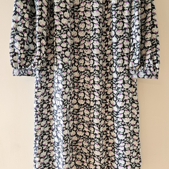 Rebecca Taylor Women's Button Down Floral Print Quarter Sleeve Midi Dress Size S - Picture 9 of 16